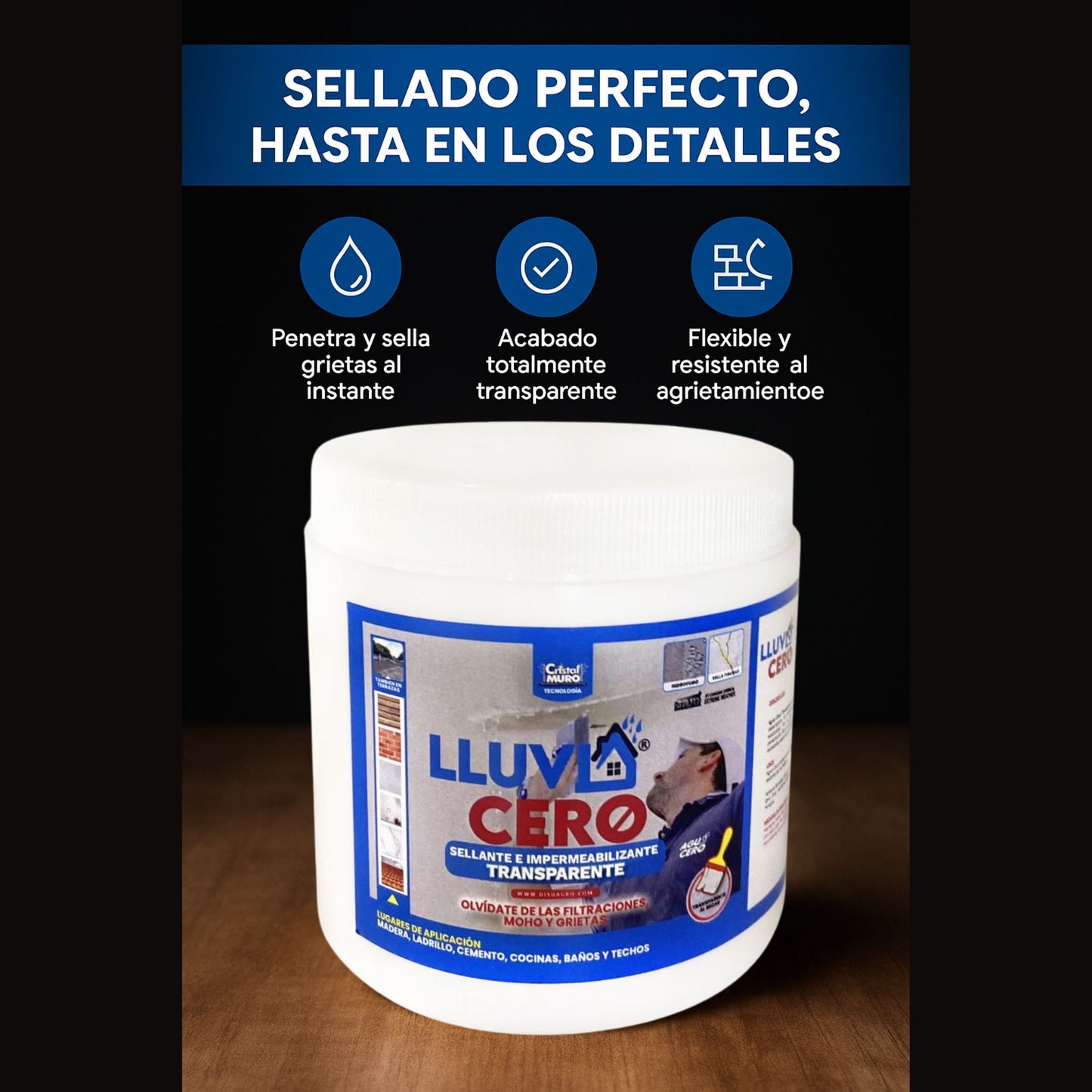 Lluvia Cero Impermeabilizante transparente 1 Litro