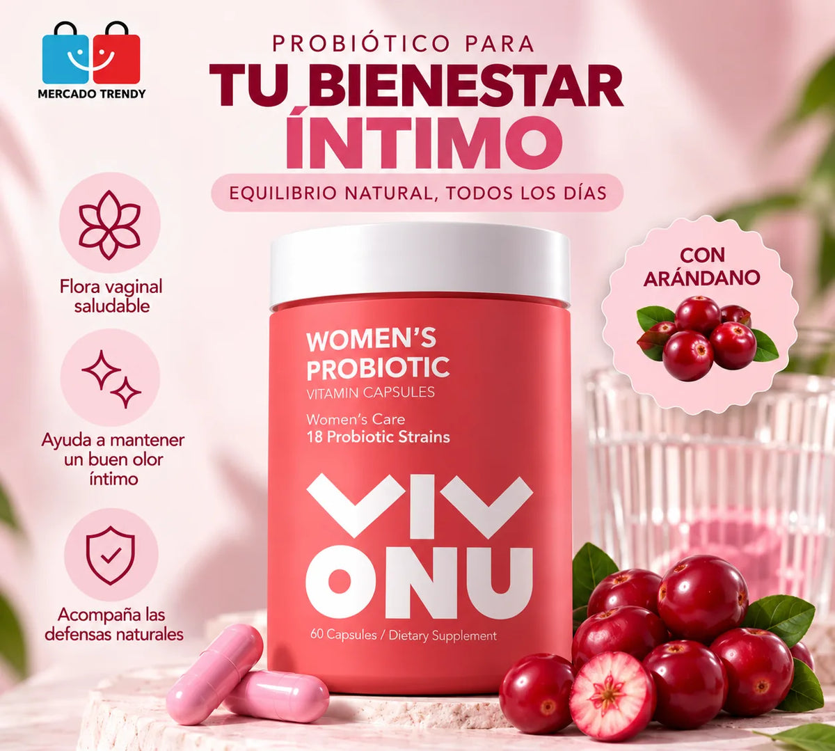 Vivonu Probioticos Mujer 60 Capsulas