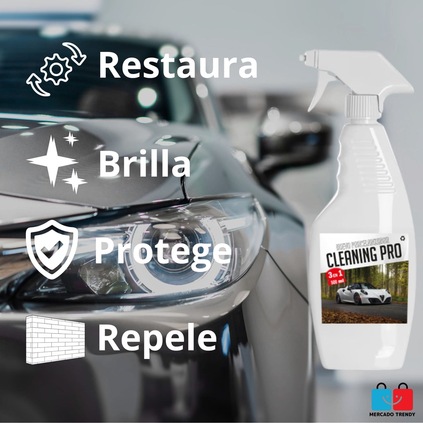 Cleaning PRO 3 en 1 - Porcelanizador para auto