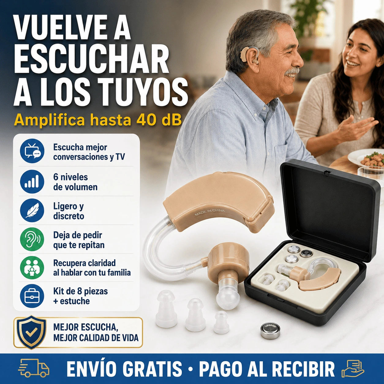 Audífono Amplificador Auditivo - Vuelve a Escuchar a los Tuyos
