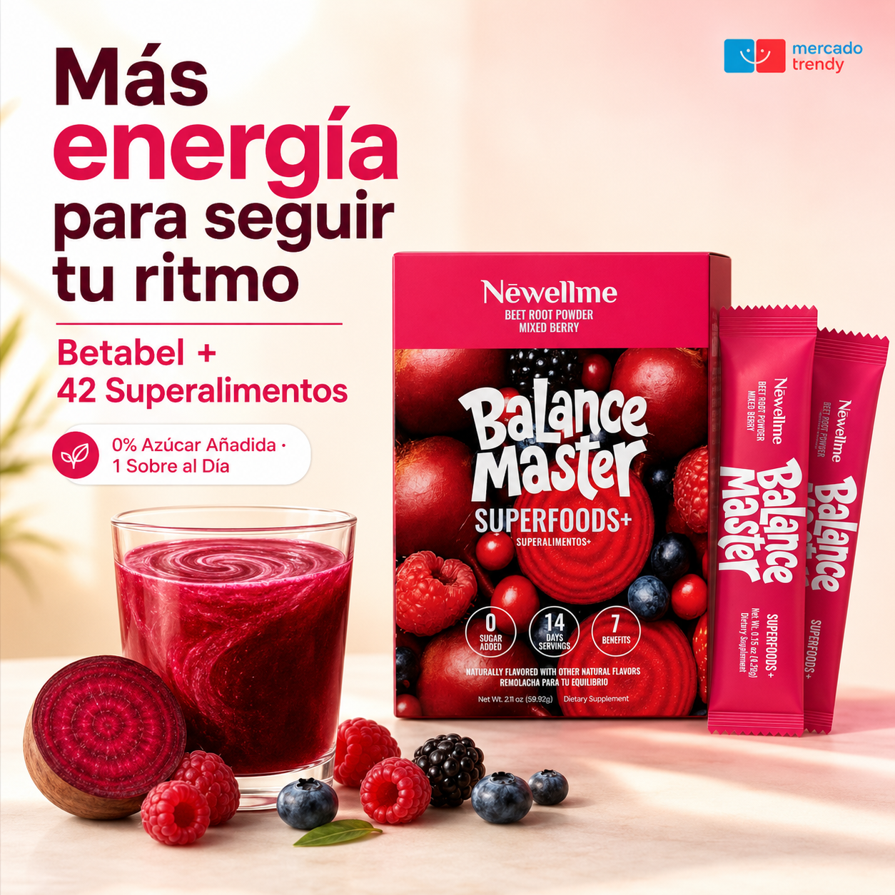 Balance Master Superfoods+ con Betabel y 42 Superalimentos