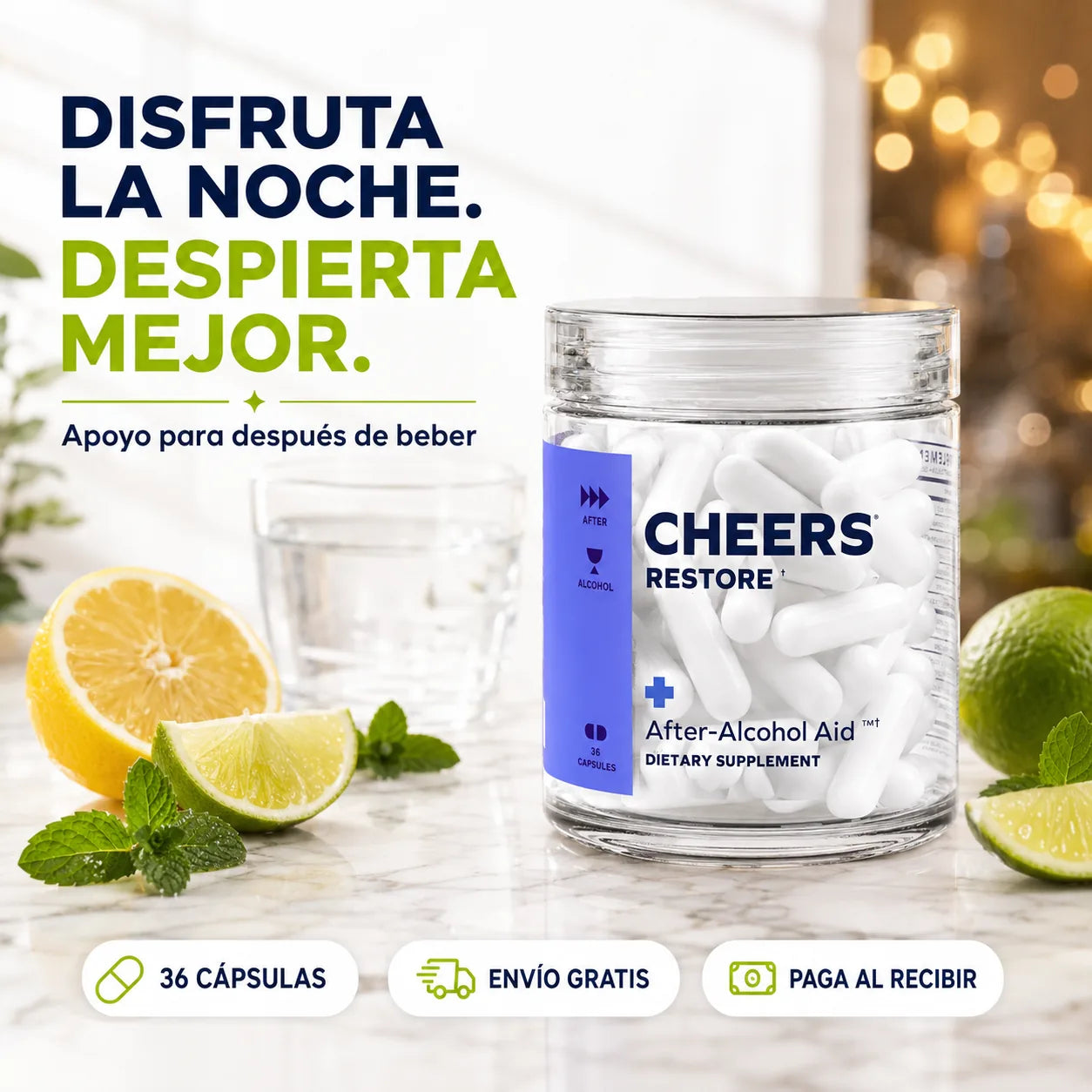 Suplemento Cheers Anticruda Resaca 36cap