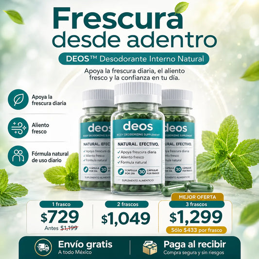 DEOS Desodorante Interno Natural | Frescura desde Adentro