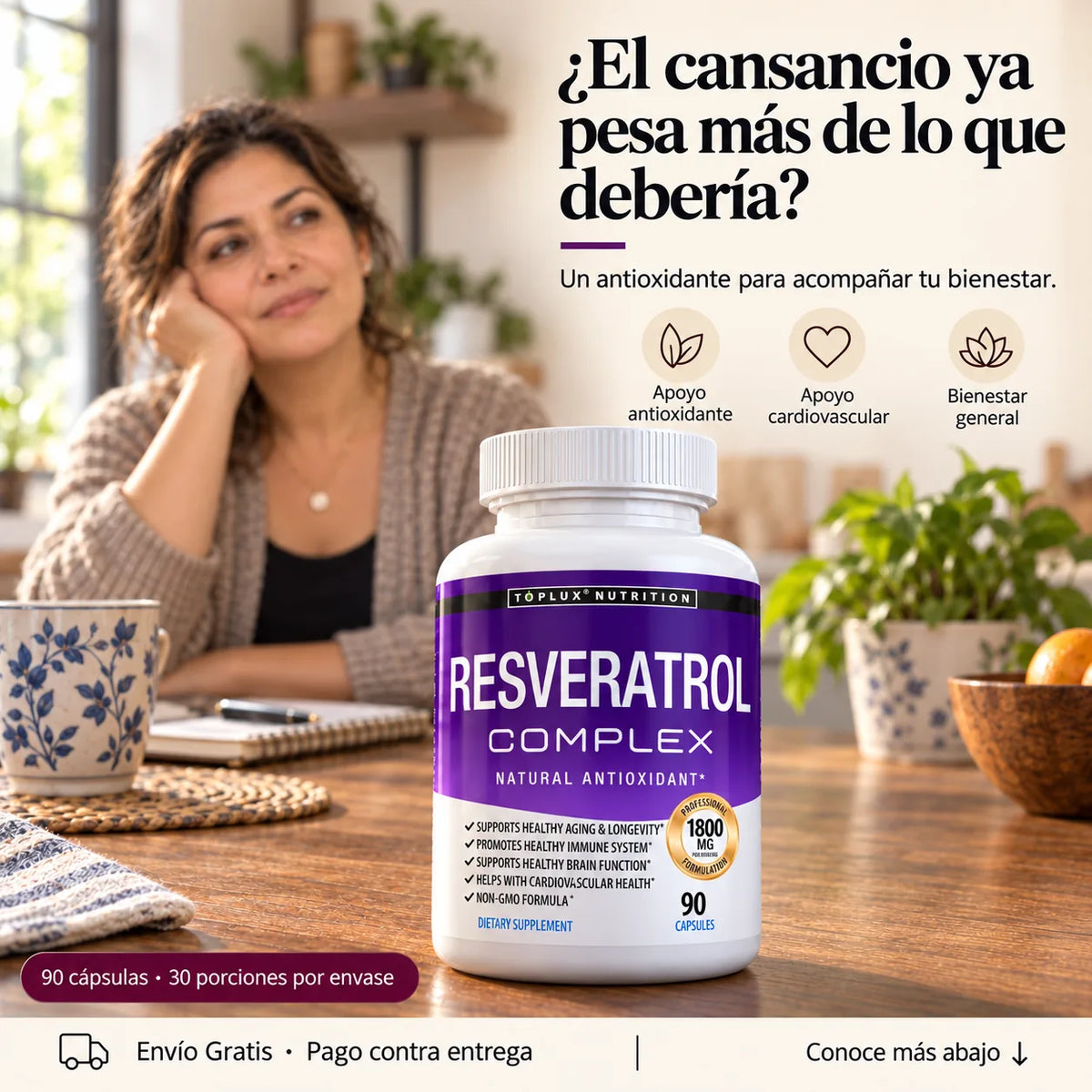 Suplemento Resveratrol Complex Toplux 90